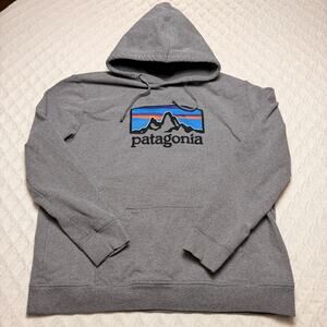 Patagonia Men's Logo Hoodie Gray Sweatshirt Size XXL
